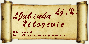LJubinka Milojević vizit kartica
